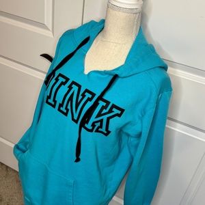 Victorias Secret PINK Med Perfect Hoodie Oversized Teal Turquoise Hooded Cozy